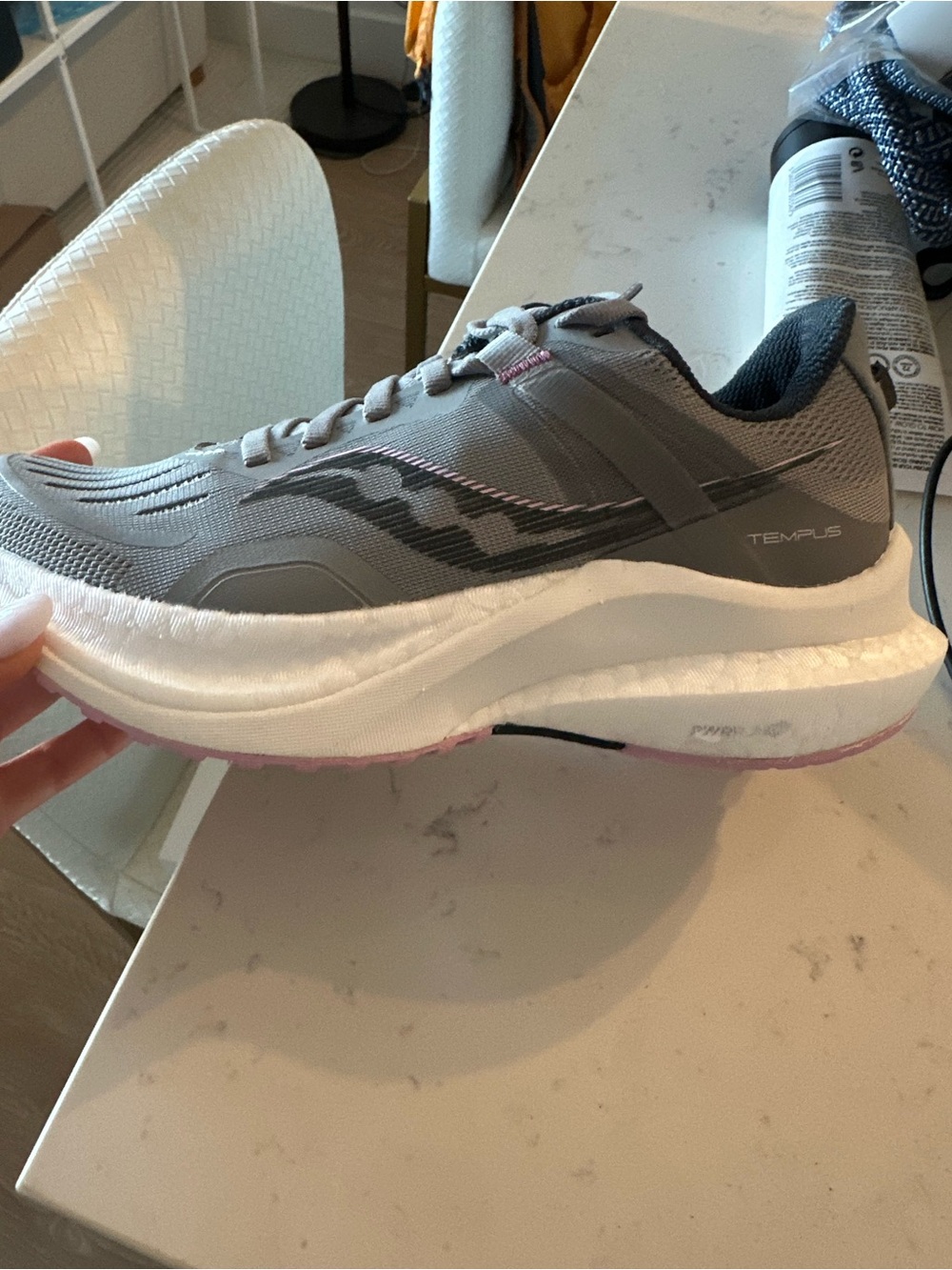 Skechers Women's Gray and Pink Tempus Athletic Shoe